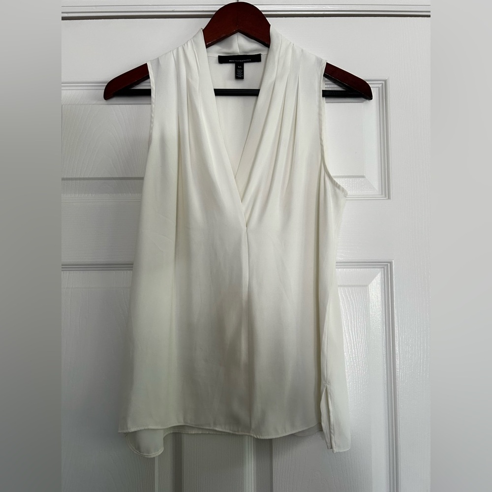 White House Black Market V-Neck White Blouse